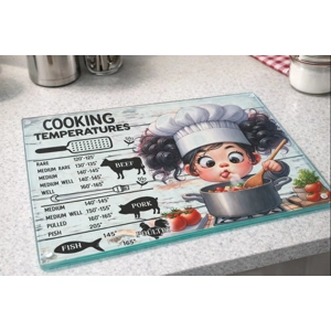 Textured Toughened Glass A4 Chopping Board