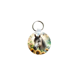 MDF Round Horse Keyring