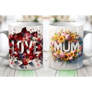 Custom Printed Love Mum 11oz Ceramic Coffee Mug/Tea Cup