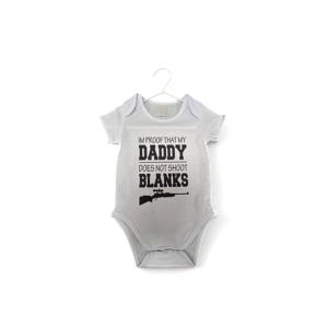 White Babygro Daddy Blanks available in 4 sizes
