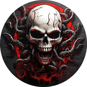 Skull with Tentacles Coffee Tea Drink MDF Round Coaster - Coa-100-2