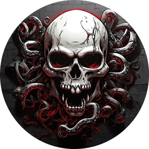 Skull with Tentacles Coffee Tea Drink MDF Round Coaster - Coa-100-3