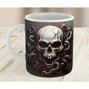 Skull with Tentacles Coffee Tea Drink Ceramic Mug - Mug-100-3