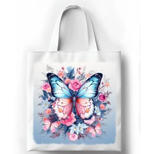 Custom Printed Butterfly White Tote Bag
