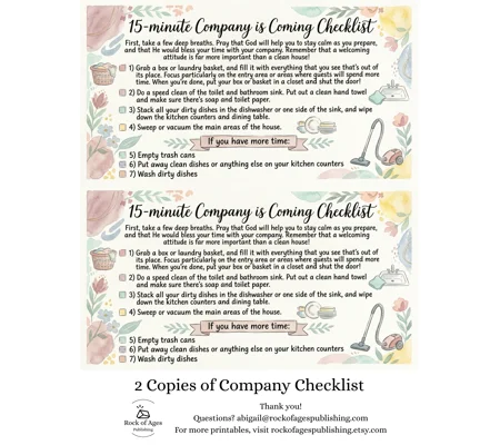 Company is Coming Checklist