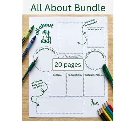 All About Bundle: Printable "All About" Mom, Dad, Grandma, Grandpa Activities | Perfect for Mother's