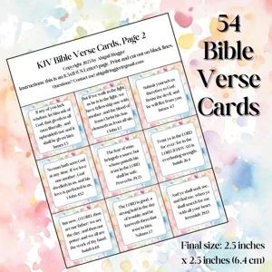 Printable Bible Verse Cards - 54 KJV Scriptures to post around your home and hide in your heart! Wat