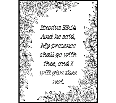 Exodus 33:14 Coloring Page