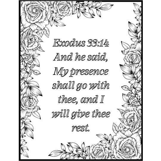Exodus 33:14 Coloring Page