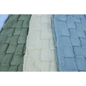 Solid Color Basketweave Baby Blankets