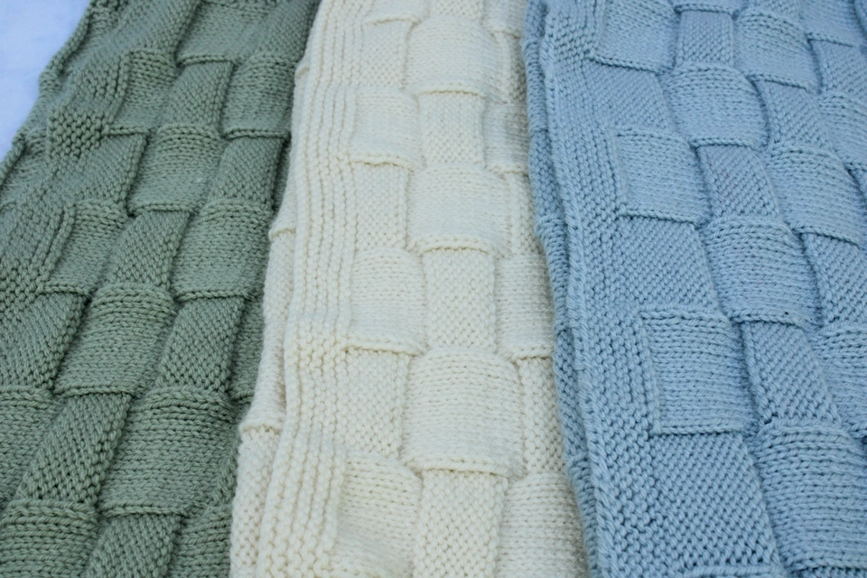 Solid Color Basketweave Baby Blankets