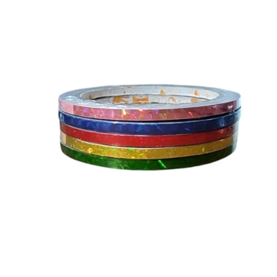 เทปตีเส้น PVC แดง 5มม. เลเซอร์