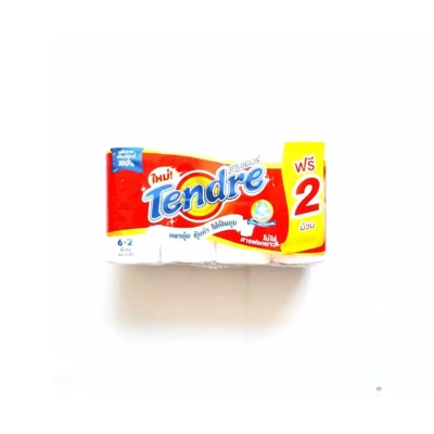 Tendre กระดาษชำระม้วน แพค 6+2 Tendre กระดาษชำระม้วน แพค 6+2