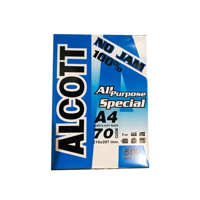 กระดาษถ่าย A4 70G Alcott ห่อฟ้า กระดาษถ่าย A4 70G Alcott ห่อฟ้า