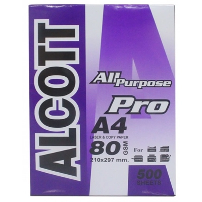 กระดาษถ่าย A4 Alcott ม่วง 80 แกรม