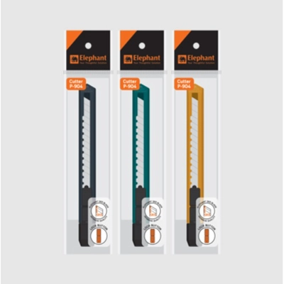 มีดคัตเตอร์เล็ก ช้าง 9มม พลาสติก