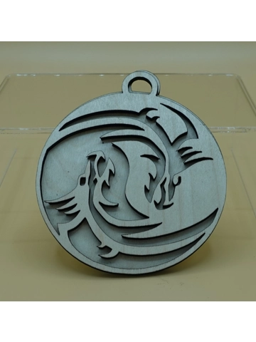 Laser cut, Yin & Yang Dragon hanging multi layer decoration