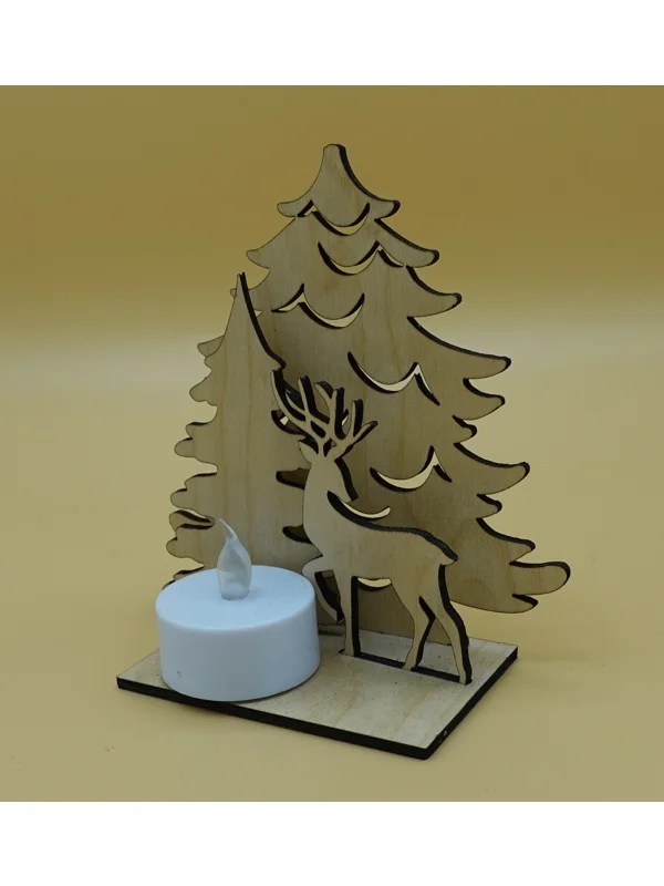 Laser cut, Christmas Theme Tea Light Stand Design 4