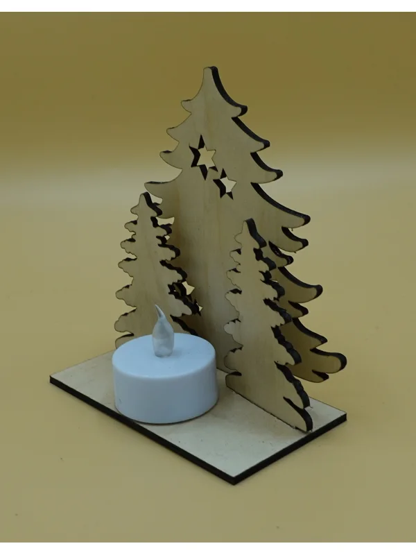Laser cut, Christmas Theme Tea Light Stand Design 2
