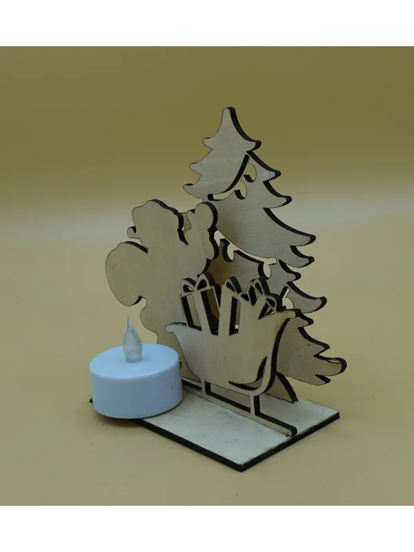 Laser cut, Christmas Theme Tea Light Stand Design 1