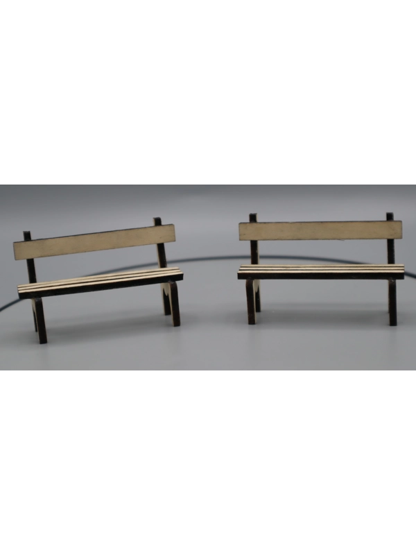 Laser cut mini Park Benches x2