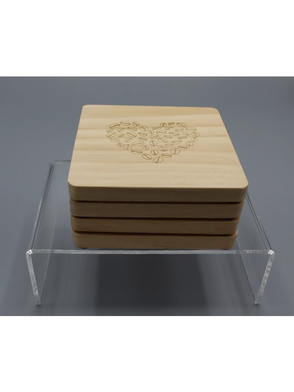 Pine wood Coasters set of 4 design 3