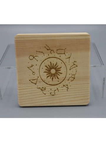 Star vibes pine coaster set of 4 design 1