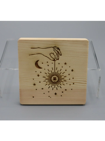 Star vibes pine coaster set of 4 design 4