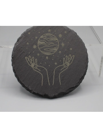 Star vibes slate coaster set of 4 design 5