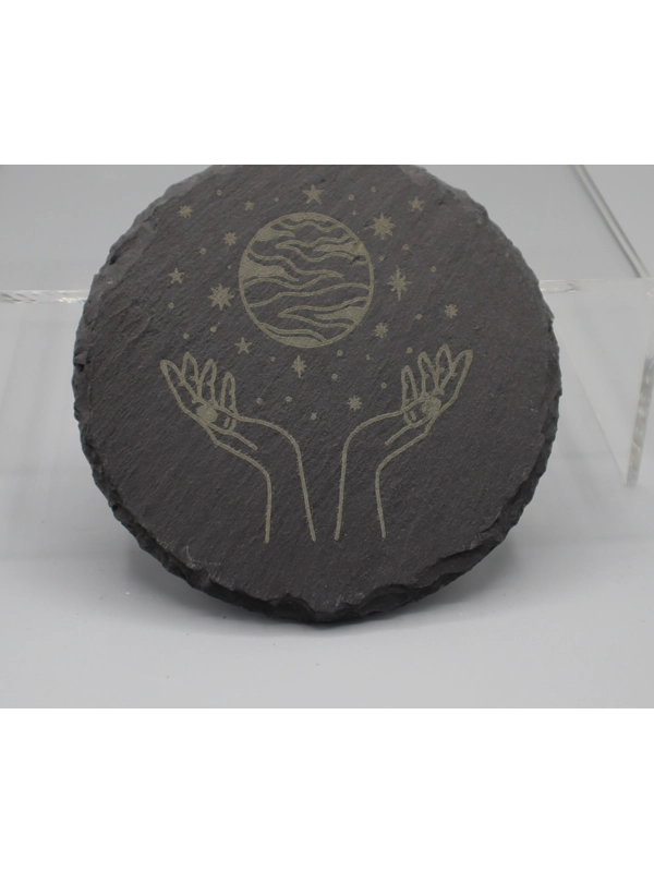 Star vibes slate coaster set of 4 design 5