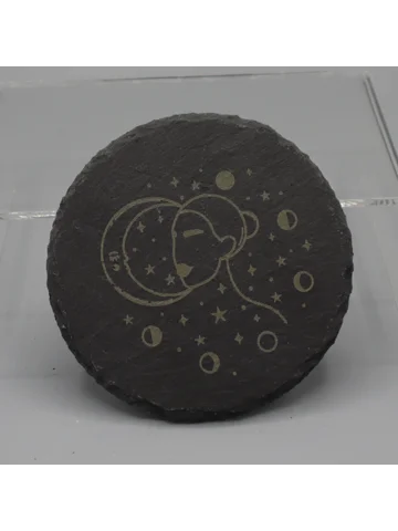Star vibes slate coaster set of 4 design 2