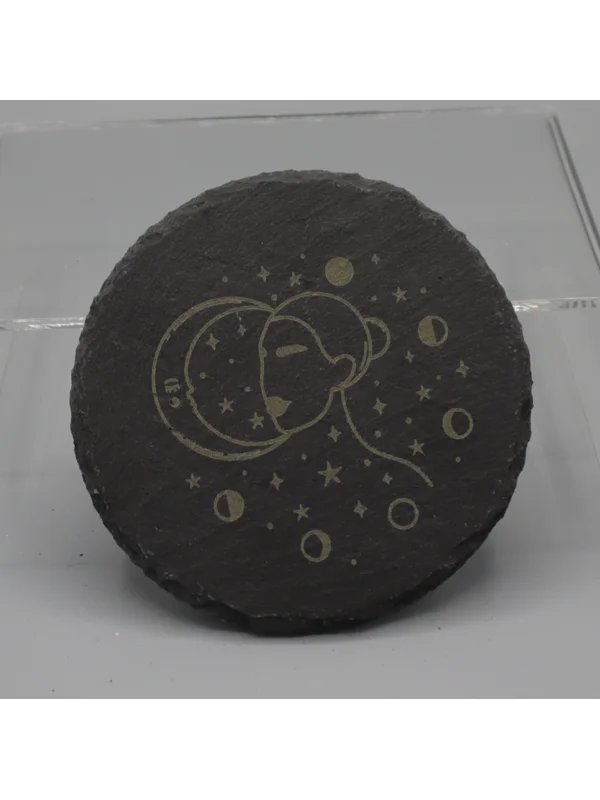 Star vibes slate coaster set of 4 design 2