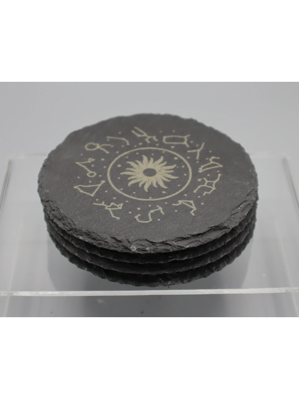Star vibes slate coaster set of 4 design 1