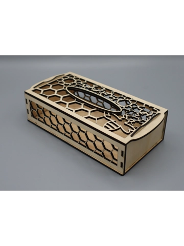 Honey bee design laser cut Tissue box