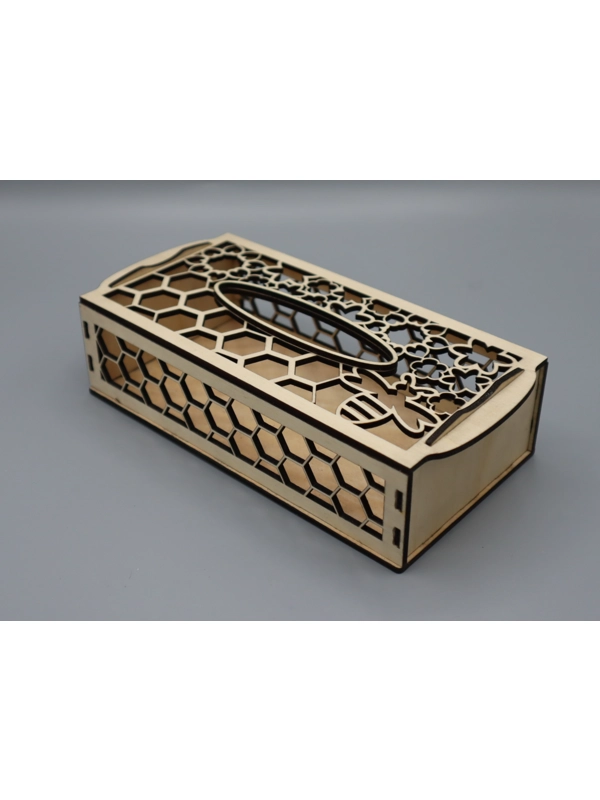 Honey bee design laser cut Tissue box