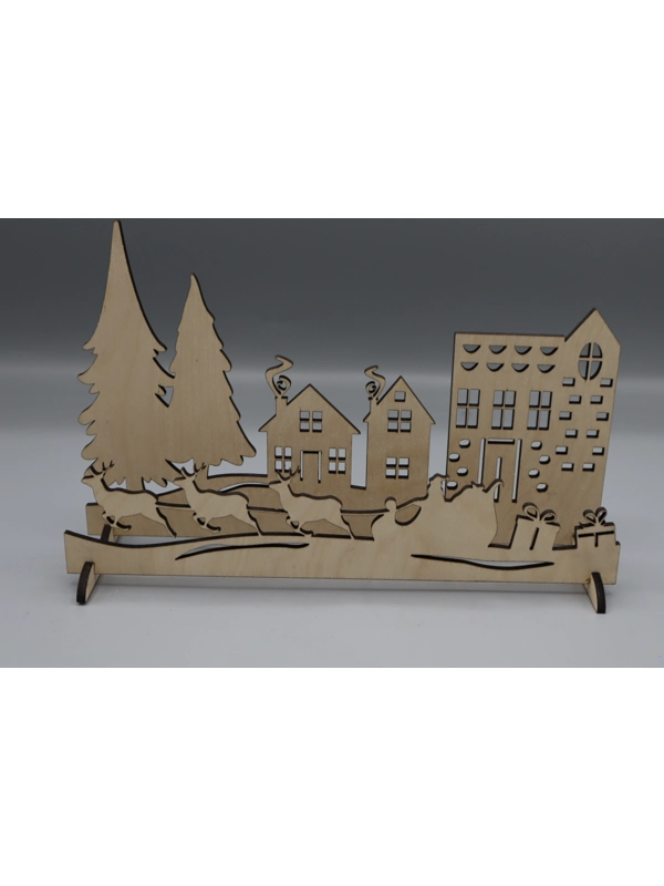 Laser cut, Christmas scene 1