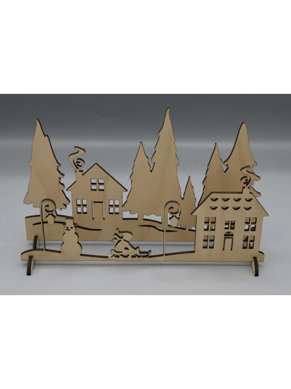 Laser cut, Christmas scene 2