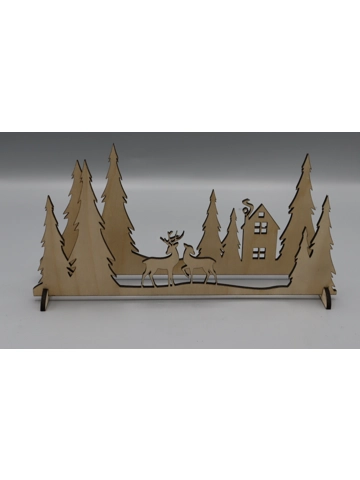 Laser cut, Christmas scene 3