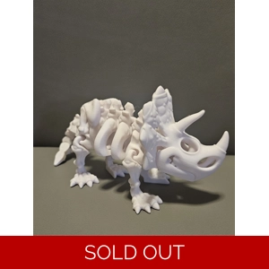 Flexi Skeleton Triceratops 3D Printed Fidget Sensory Toy