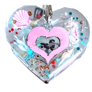 Handmade pendant heart shaped with sea themes