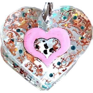 Handmade pendant heart shaped with filigree detail