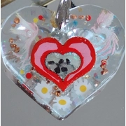 Handmade pendant heart shaped Phoenix theme