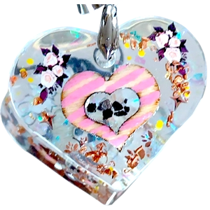 Handmade pendant heart shaped Roses theme