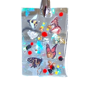 Reiki charged handmade pendant butterflies