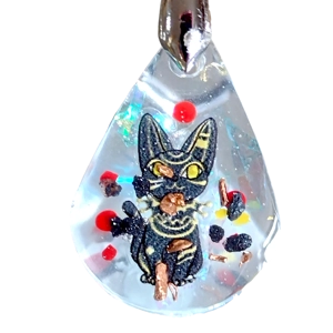 Reiki charged handmade pendant Egyptian cat