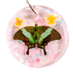 Glittery butterfly pendant large