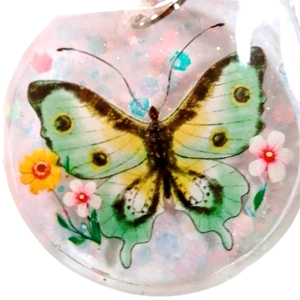 Glittery butterfly pendant large