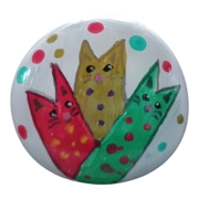 Christmas Cat Pocket Hug worry stone Handpainted