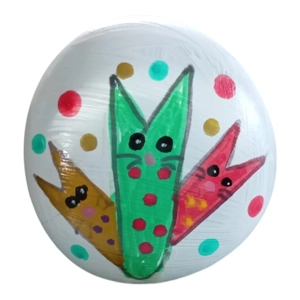 Christmas Cat Pocket Hug worry stone Handpainted