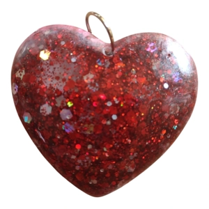 Large Red Heart Shaped Pendant Handmade 5cm X 4.5cm